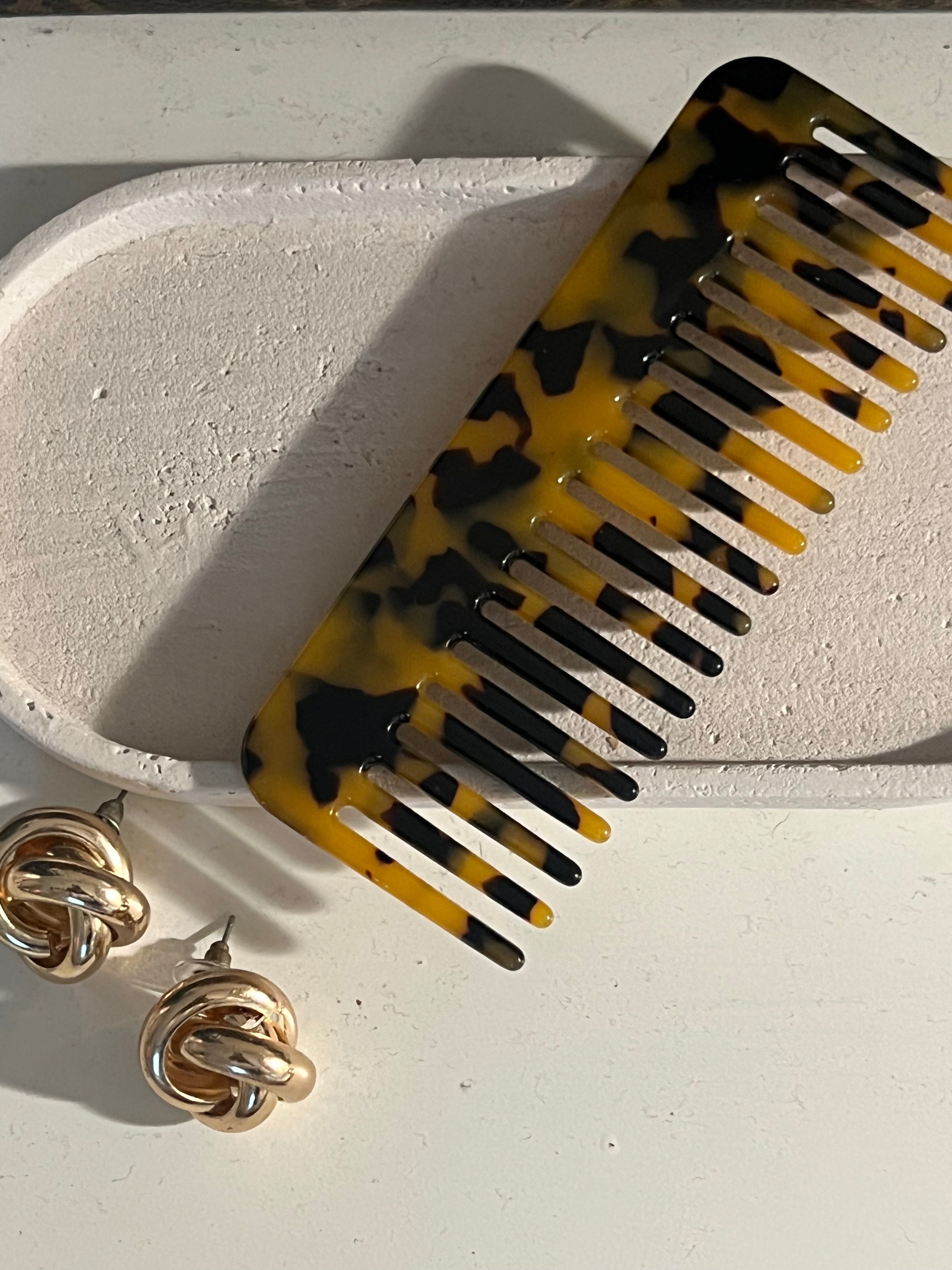 Tortoise Shell Detangling and Styling Comb (Cellulose Acetate ...